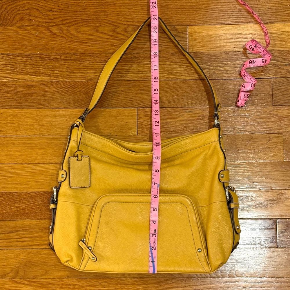 Yellow Tignanello Shoulder Bag; Leather Purse - Picture 4 of 6